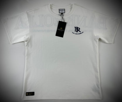 BANKROLLA OFF WHITE & NAVY BOX TEE