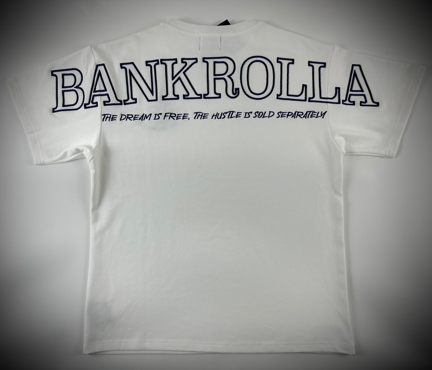 BANKROLLA OFF WHITE & NAVY BOX TEE