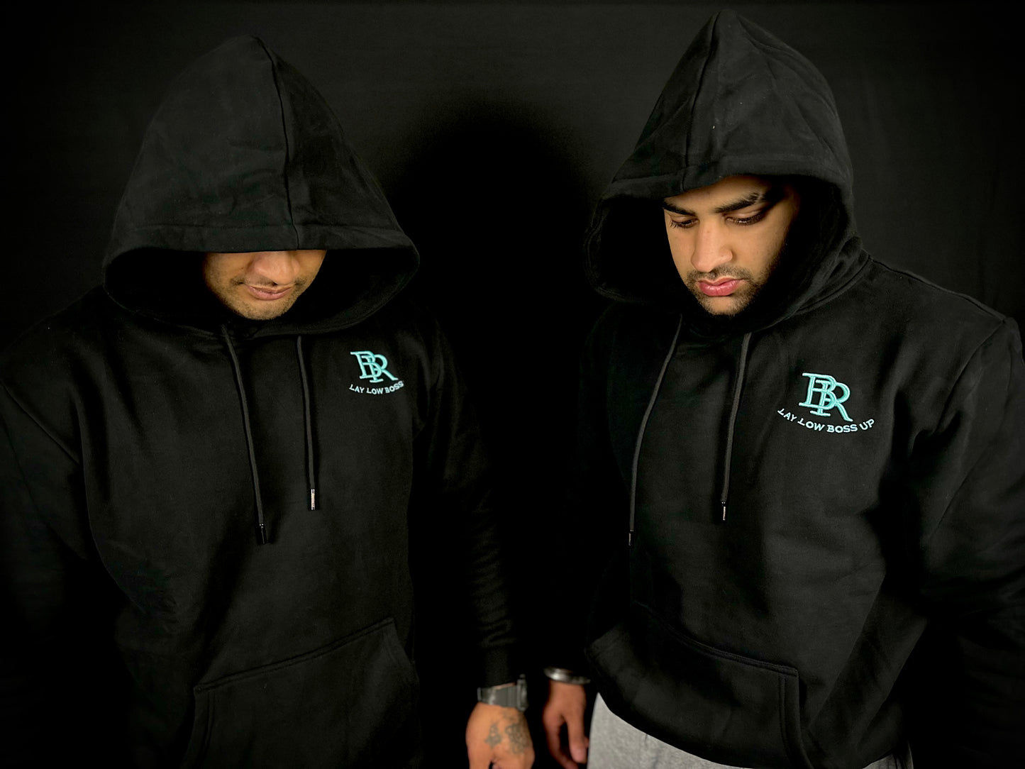 BANKROLLA BLACK AND TEAL HOODIE