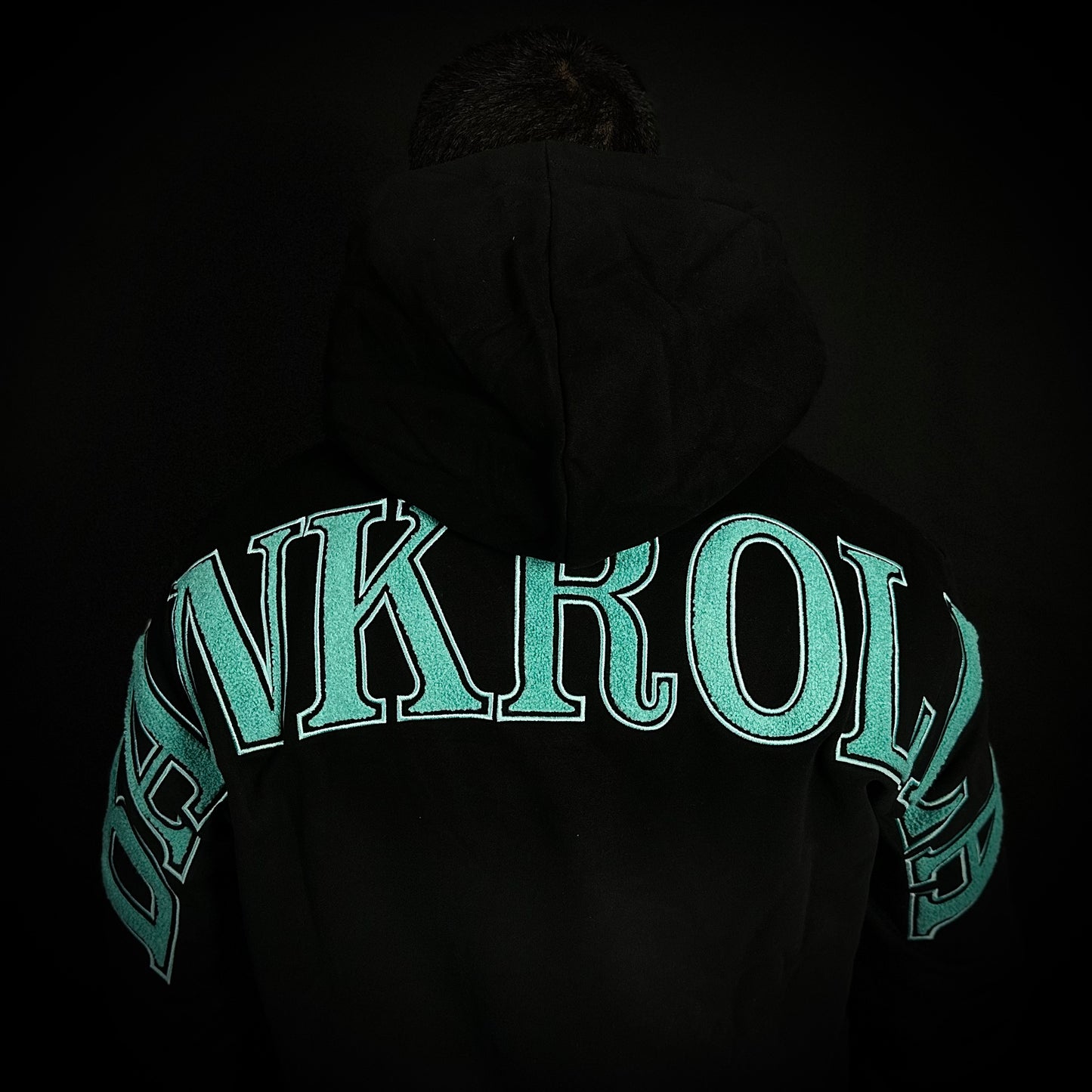 BANKROLLA BLACK AND TEAL HOODIE