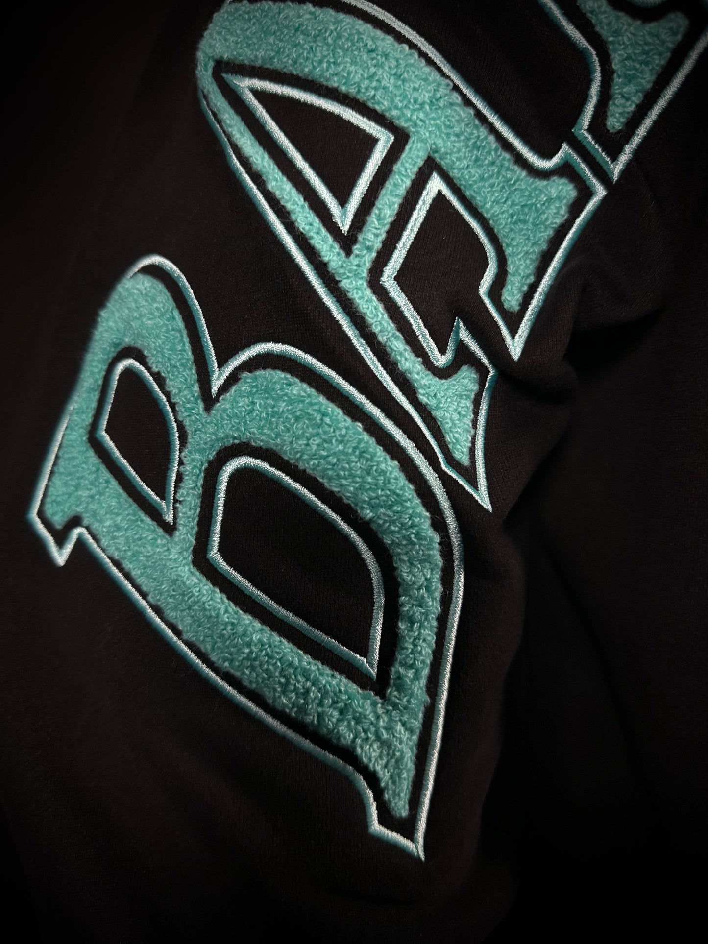 BANKROLLA BLACK AND TEAL HOODIE